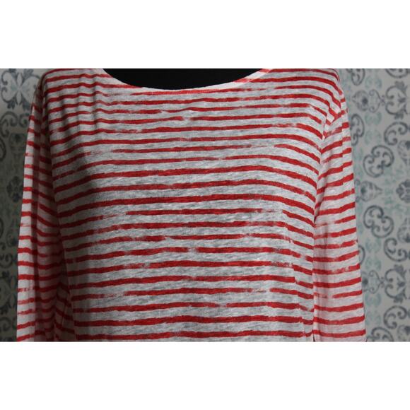 Majestic Paris for Neiman‎ Marcus 3/4 Sleeve Top Size 2 ( Small) 100% Linen - Picture 2 of 6